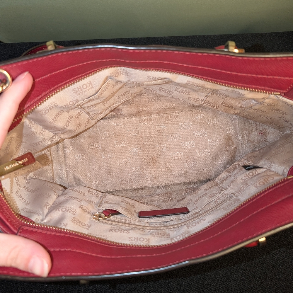 Michael Kors Red and Brown Satchel - Picture 4 of 5